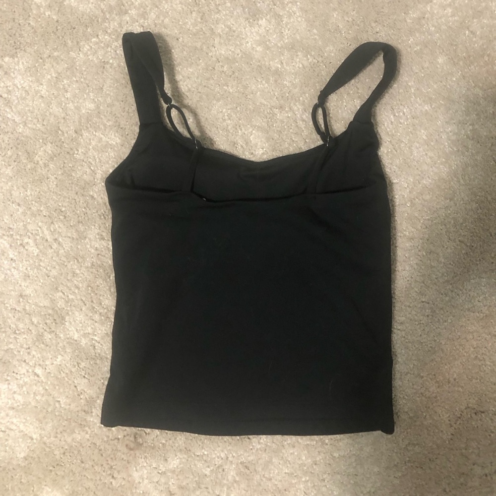 2/$30 Gilly Hicks Black Tankini Swim Top Ruched Adjustable Straps Beach Sz XS - Picture 7 of 10